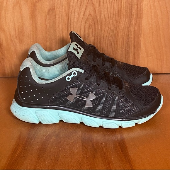 Under Armour Shoes - Womens 6.5 Under Armour Assert 6 Athletic Shoes Black Blue SEF0224